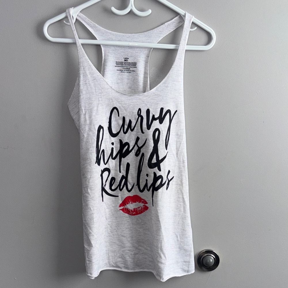 💥2/$33💥 White Graphic Tank Top